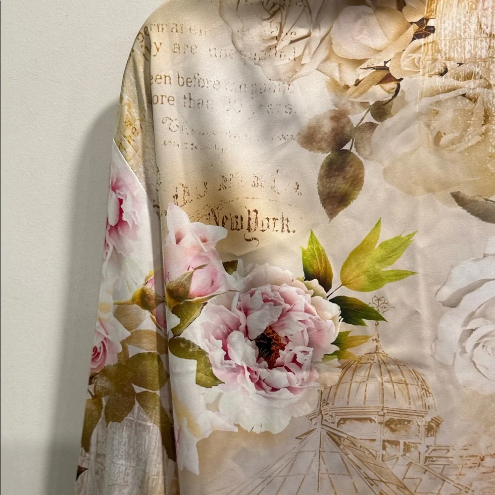 Floral Cream Midi 2 sleeveless dress with coordinating blouse - Picture 4 of 14